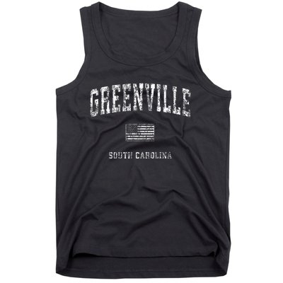 Greenville South Carolina Sc Vintage American Flag Tank Top