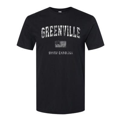 Greenville South Carolina Sc Vintage American Flag Softstyle CVC T-Shirt