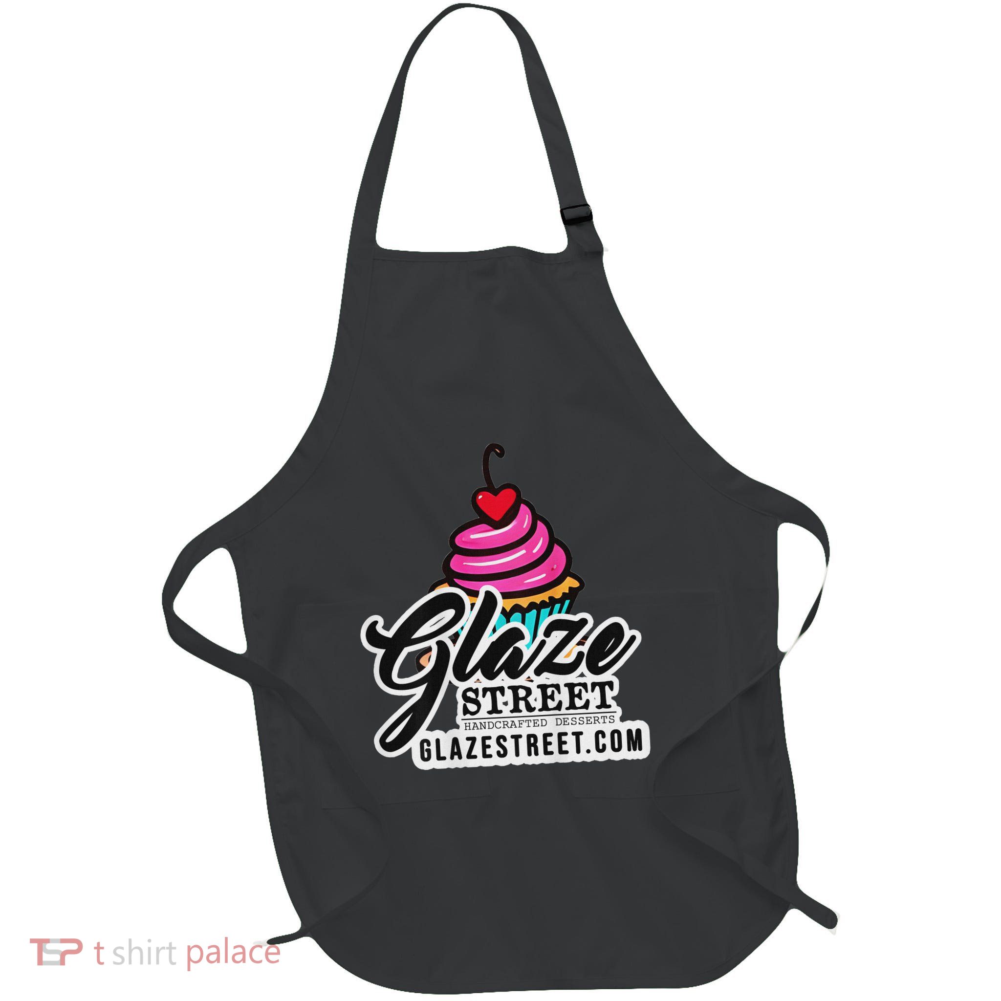 Glaze Street Cupcake Logo Full-Length Apron With Pockets