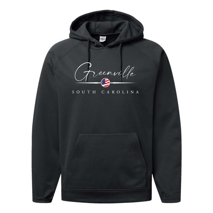 Greenville South Carolina Performance Fleece Hoodie