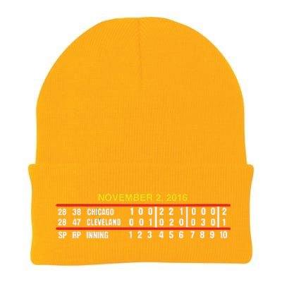 Game Scoreboard Chicago Cleveland And Inning November 2 2016 Knit Cap Winter Beanie