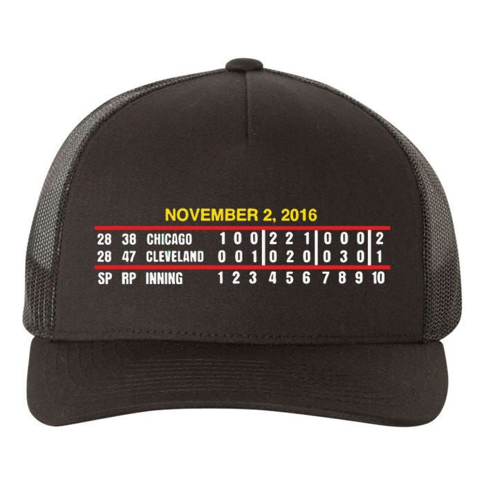 Game Scoreboard Chicago Cleveland And Inning November 2 2016 Yupoong Adult 5-Panel Trucker Hat