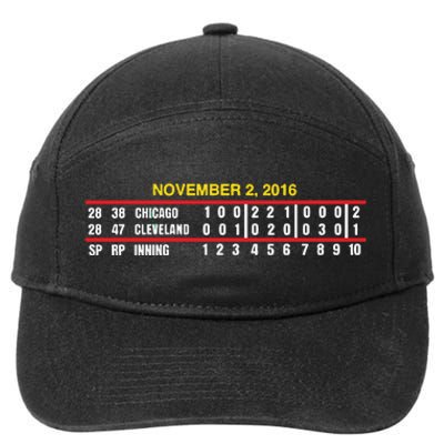 Game Scoreboard Chicago Cleveland And Inning November 2 2016 7-Panel Snapback Hat