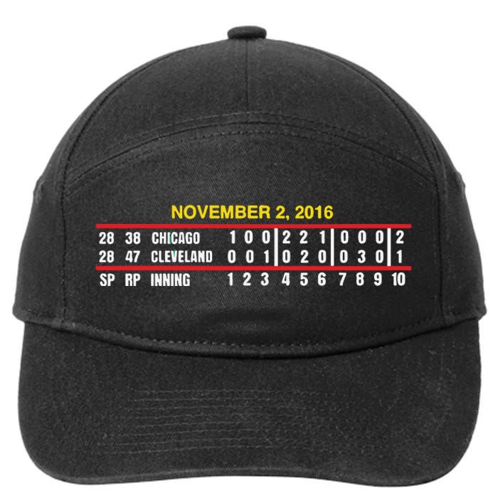 Game Scoreboard Chicago Cleveland And Inning November 2 2016 7-Panel Snapback Hat