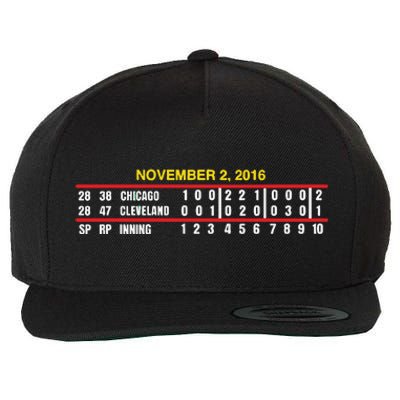 Game Scoreboard Chicago Cleveland And Inning November 2 2016 Wool Snapback Cap