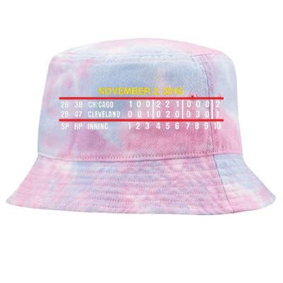 Game Scoreboard Chicago Cleveland And Inning November 2 2016 Tie-Dyed Bucket Hat