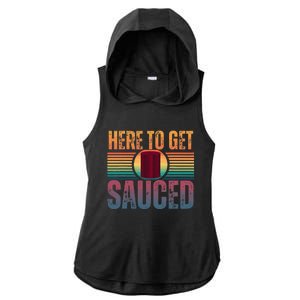 Getting Sauced Cranberry Getting Sauced Cranberry Jelly Ladies PosiCharge Tri-Blend Wicking Draft Hoodie Tank