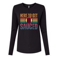 Getting Sauced Cranberry Getting Sauced Cranberry Jelly Womens Cotton Relaxed Long Sleeve T-Shirt