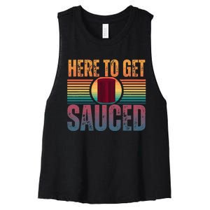 Getting Sauced Cranberry Getting Sauced Cranberry Jelly Women's Racerback Cropped Tank