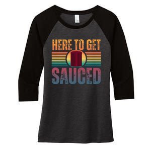 Getting Sauced Cranberry Getting Sauced Cranberry Jelly Women's Tri-Blend 3/4-Sleeve Raglan Shirt