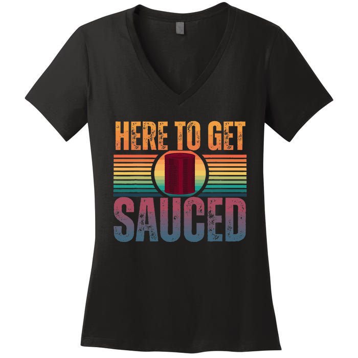 Getting Sauced Cranberry Getting Sauced Cranberry Jelly Women's V-Neck T-Shirt