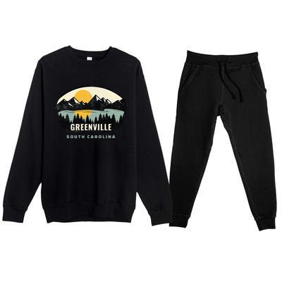 Greenville South Carolina Sc Vacation Souvenir Premium Crewneck Sweatsuit Set