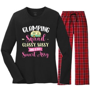 Glamping Squad Classy Sassy Glamper Glamorous Camping Camper Women's Long Sleeve Flannel Pajama Set 