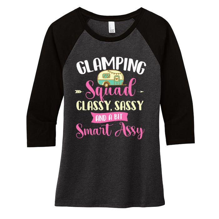 Glamping Squad Classy Sassy Glamper Glamorous Camping Camper Women's Tri-Blend 3/4-Sleeve Raglan Shirt