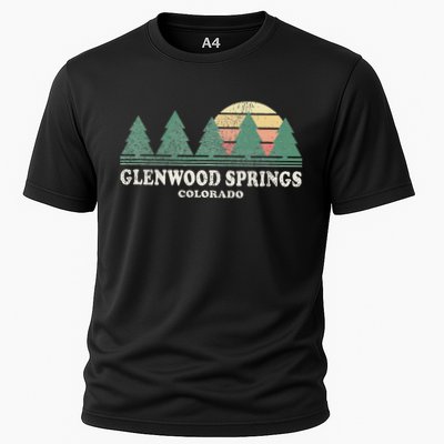 Glenwood Springs Co Vintage Throwback Retro 70s Design Cooling Performance Crew T-Shirt