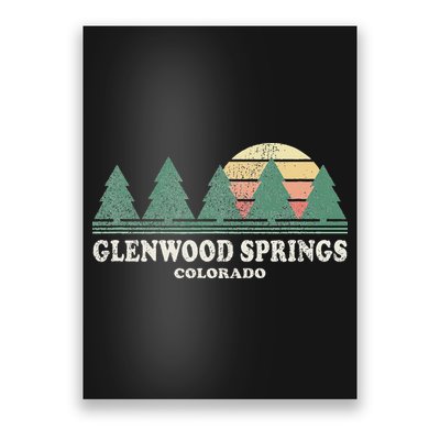 Glenwood Springs Co Vintage Throwback Retro 70s Design Poster