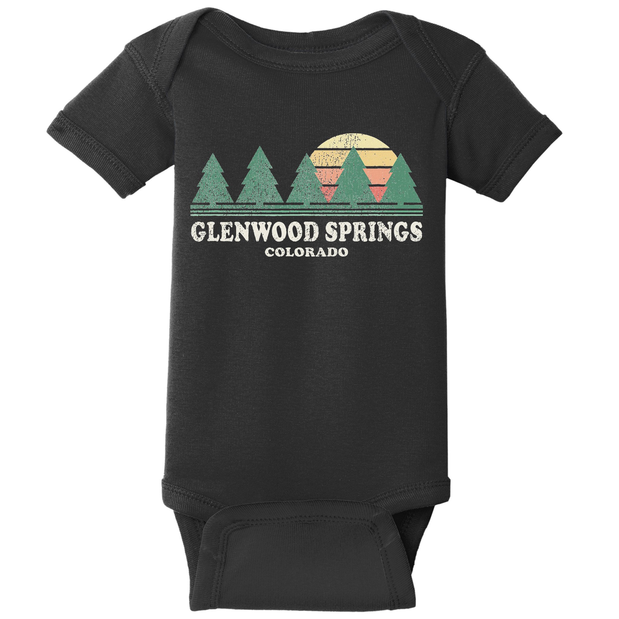 Glenwood Springs Co Vintage Throwback Retro 70s Design Baby Bodysuit