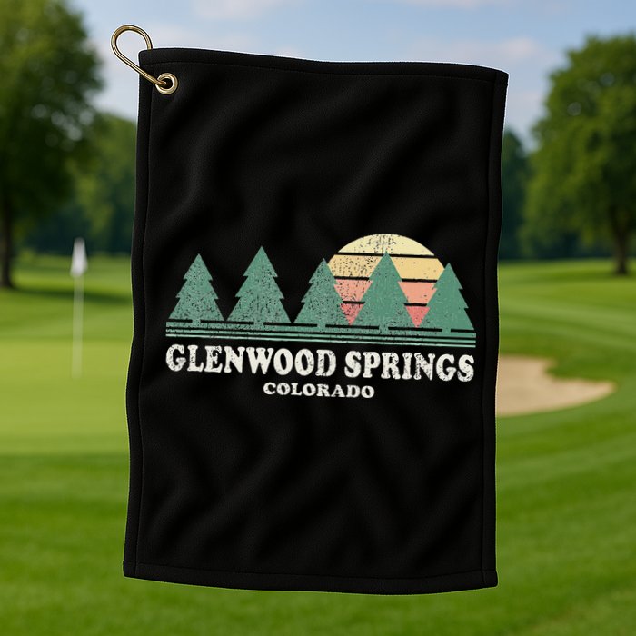 Glenwood Springs Co Vintage Throwback Retro 70s Design Golf Towel