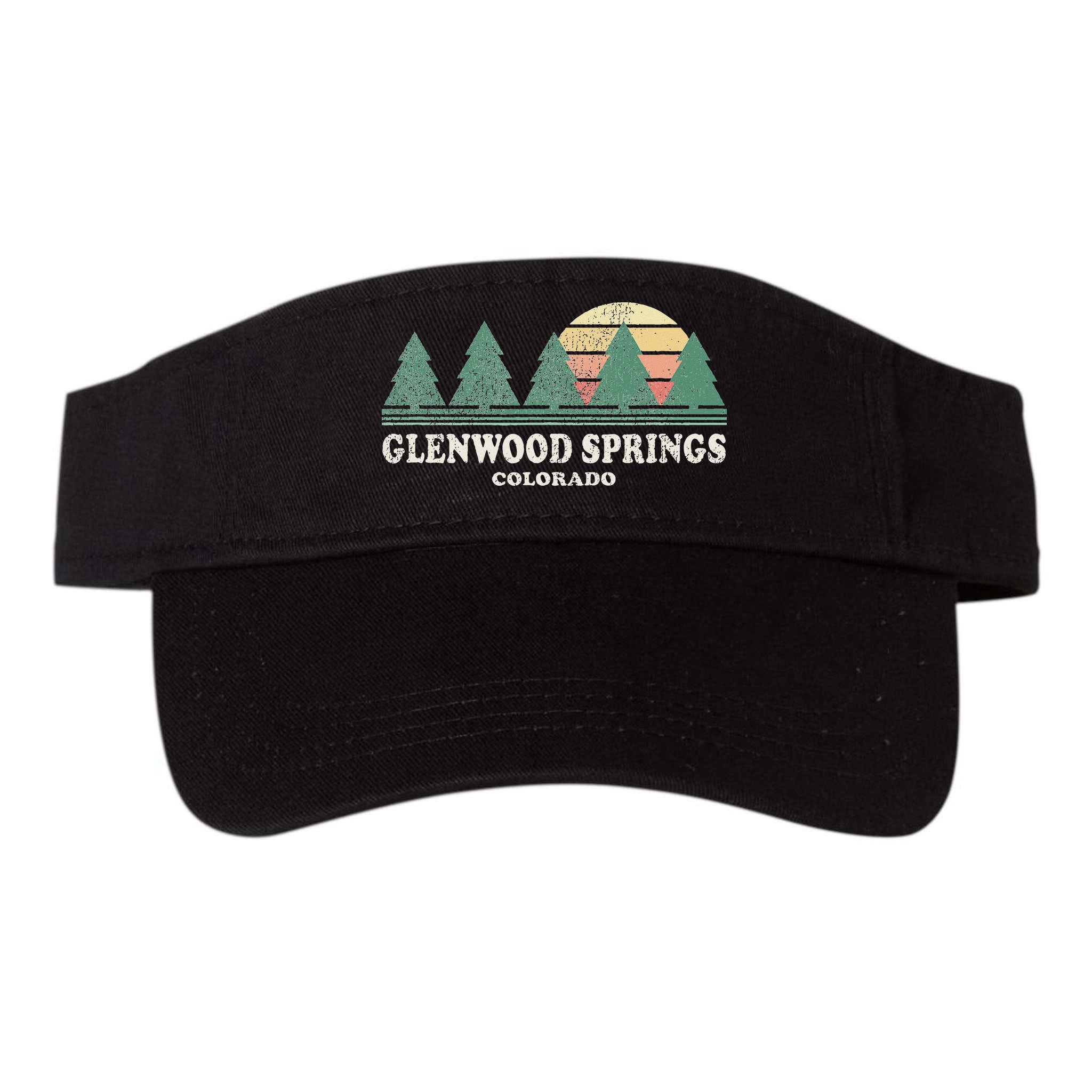 Glenwood Springs Co Vintage Throwback Retro 70s Design Visor