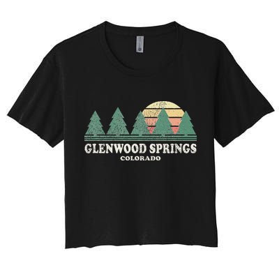 Glenwood Springs Co Vintage Throwback Retro 70s Design Women's Crop Top Tee