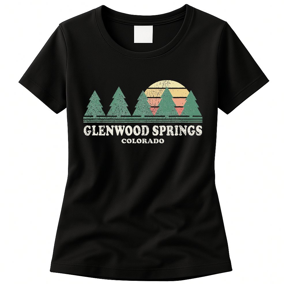 Glenwood Springs Co Vintage Throwback Retro 70s Design Womens T-Shirt