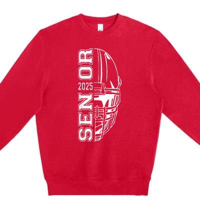 Graduate Senior Class Of 2025 Graduation American Football Premium Crewneck Sweatshirt