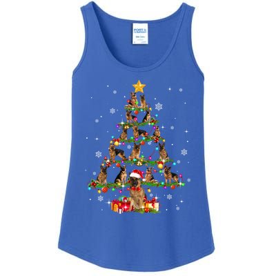 Ger Shepherd Christmas Tree Xmas Dog Lover Gift Ladies Essential Tank