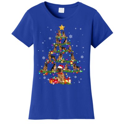 Ger Shepherd Christmas Tree Xmas Dog Lover Gift Women's T-Shirt