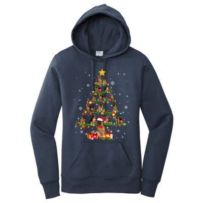 Ger Shepherd Christmas Tree Xmas Dog Lover Gift Women's Pullover Hoodie