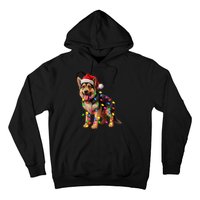 German Shepherd Christmas Lights Santa Hat Dog Lover Hoodie