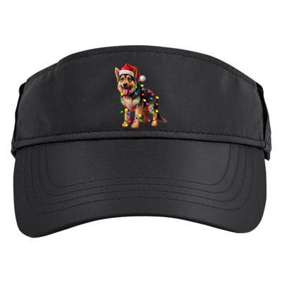 German Shepherd Christmas Lights Santa Hat Dog Lover Adult Drive Performance Visor