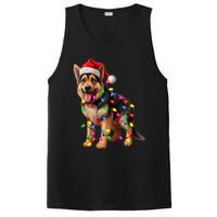 German Shepherd Christmas Lights Santa Hat Dog Lover PosiCharge Competitor Tank