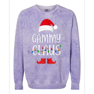 Gammy Santa Claus Hat With Xmas Light Christmas Holiday Colorblast Crewneck Sweatshirt