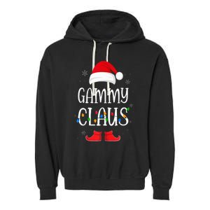 Gammy Santa Claus Hat With Xmas Light Christmas Holiday Garment-Dyed Fleece Hoodie