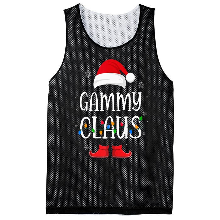 Gammy Santa Claus Hat With Xmas Light Christmas Holiday Mesh Reversible Basketball Jersey Tank