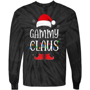 Gammy Santa Claus Hat With Xmas Light Christmas Holiday Tie-Dye Long Sleeve Shirt