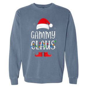 Gammy Santa Claus Hat With Xmas Light Christmas Holiday Garment-Dyed Sweatshirt