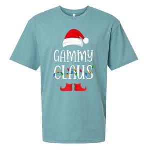 Gammy Santa Claus Hat With Xmas Light Christmas Holiday Sueded Cloud Jersey T-Shirt