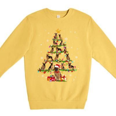 Ger Shepherd Christmas Tree XMas Dog Lover Gift Premium Crewneck Sweatshirt