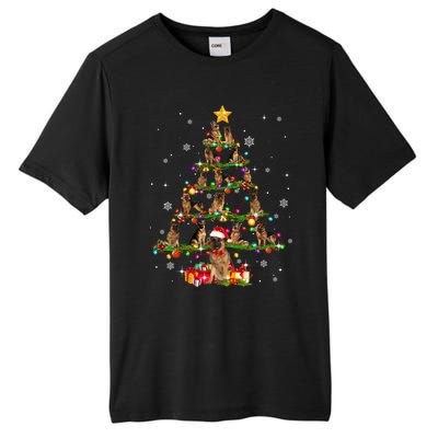 Ger Shepherd Christmas Tree XMas Dog Lover Gift Tall Fusion ChromaSoft Performance T-Shirt