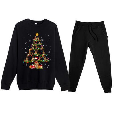 Ger Shepherd Christmas Tree XMas Dog Lover Gift Premium Crewneck Sweatsuit Set