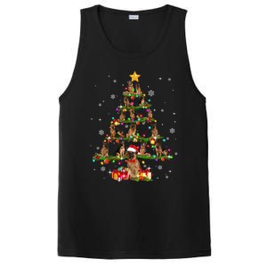 Ger Shepherd Christmas Tree XMas Dog Lover Gift PosiCharge Competitor Tank