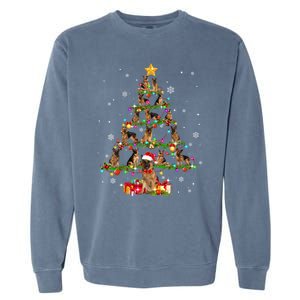 Ger Shepherd Christmas Tree XMas Dog Lover Gift Garment-Dyed Sweatshirt