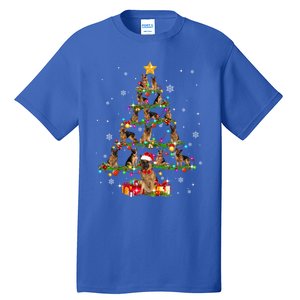 Ger Shepherd Christmas Tree XMas Dog Lover Gift Tall T-Shirt