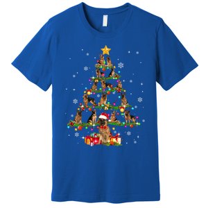 Ger Shepherd Christmas Tree XMas Dog Lover Gift Premium T-Shirt