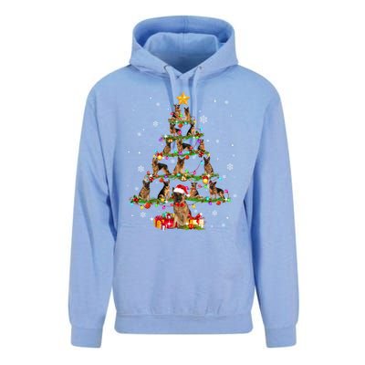 Ger Shepherd Christmas Tree XMas Dog Lover Gift Unisex Surf Hoodie