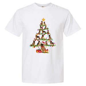 Ger Shepherd Christmas Tree XMas Dog Lover Gift Garment-Dyed Heavyweight T-Shirt