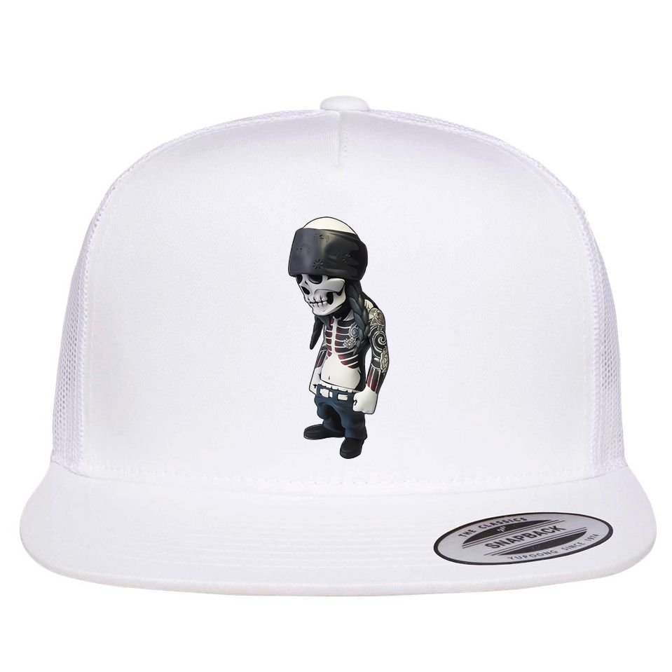 Gangster Skull Cool Swag Flat Bill Trucker Hat