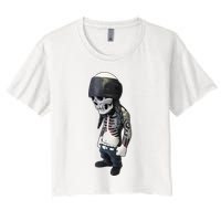 Gangster Skull Cool Swag Women's Crop Top Tee