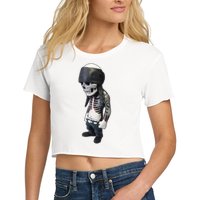 Gangster Skull Cool Swag Women's Crop Top Tee